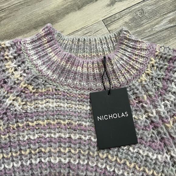 Nicholas Maliya Marled Alpaca Blend Sweater M - Picture 8 of 10